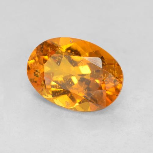 0.85캐럿 천연 살구 오렌지 클리노휴마이트, 타원형 컷, 7.2×5.1 mm, SI-I1