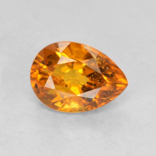 0.71캐럿 천연 살구 오렌지 클리노휴마이트, 배 모양, 6.7×4.8 mm, SI-I1