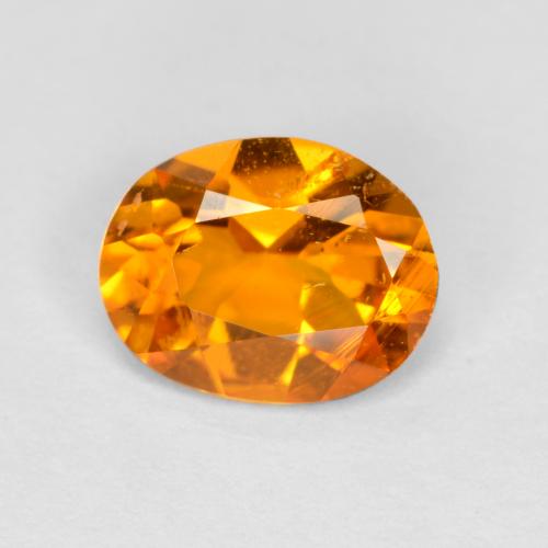 0.68캐럿 천연 미디엄 오렌지 클리노휴마이트, 타원형 컷, 6.6×5.2 mm, SI