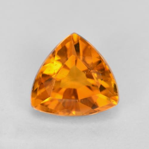 0.59캐럿 천연 미디엄 오렌지 클리노휴마이트, 트릴리언, 5.3×5.1 mm, VS