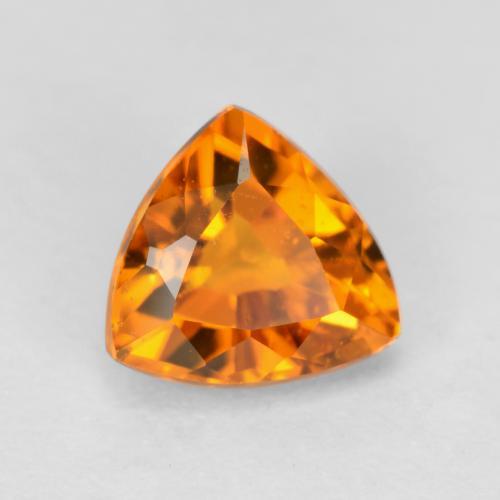 0.59캐럿 천연 미디엄 오렌지 클리노휴마이트, 트릴리언, 5.3×5.1 mm, VS
