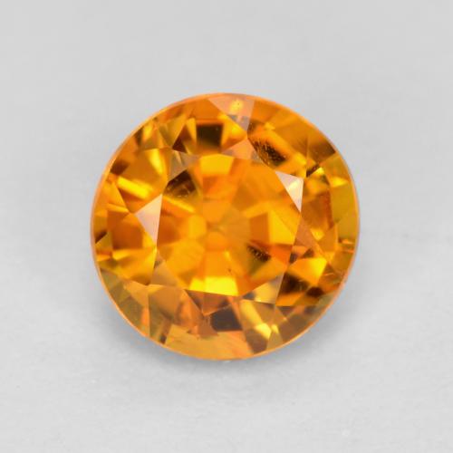 0.48캐럿 천연 살구 오렌지 클리노휴마이트, 라운드 컷, 4.84 mm, VS