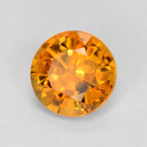 0.48캐럿 천연 살구 오렌지 클리노휴마이트, 라운드 컷, 4.84 mm, VS