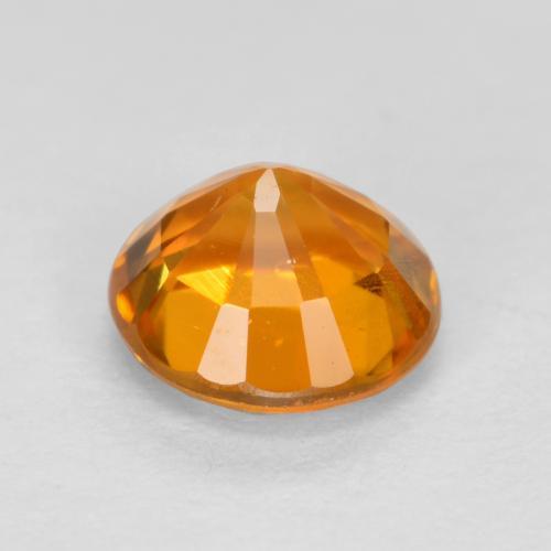 0.48캐럿 천연 살구 오렌지 클리노휴마이트, 라운드 컷, 4.84 mm, VS