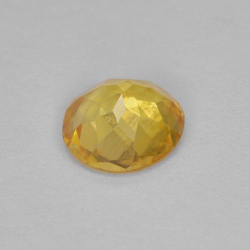 0.57캐럿 천연 허니 옐로우 클리노휴마이트, 라운드 컷, 5.70 mm, VS-SI