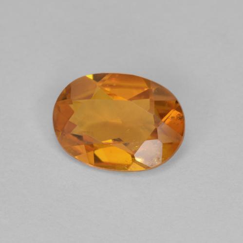0.90캐럿 천연 딥 오렌지 클리노휴마이트, 타원형 컷, 7.9×5.7 mm, VS-SI