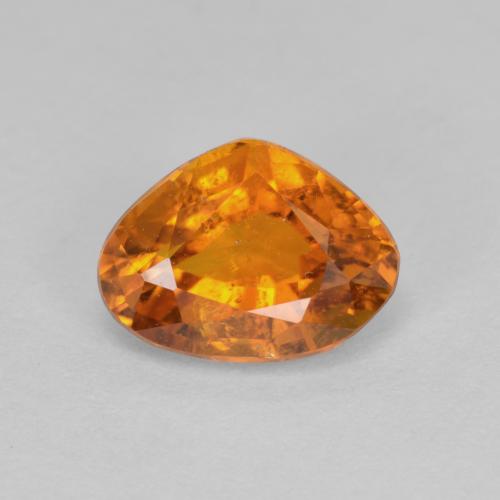 1.59캐럿 천연 딥 오렌지 클리노휴마이트, 배 모양, 8.5×6.3 mm, VS-SI