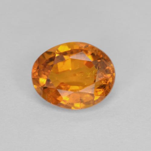 0.91캐럿 천연 미디엄 오렌지 클리노휴마이트, 타원형 컷, 6.9×5.6 mm, SI