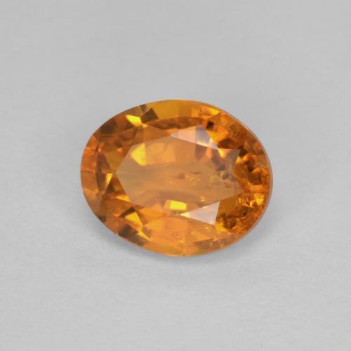 0.91캐럿 천연 미디엄 오렌지 클리노휴마이트, 타원형 컷, 6.9×5.6 mm, SI