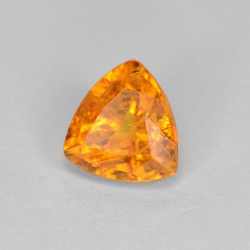 1.20캐럿 천연 앰버 오렌지 클리노휴마이트, 트릴리언, 6.8×6.6 mm, SI