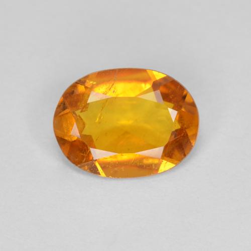1.00캐럿 천연 앰버 오렌지 클리노휴마이트, 타원형 컷, 8×6 mm, SI