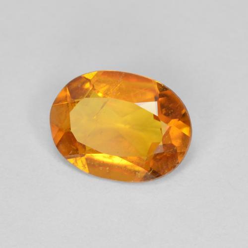 1.00캐럿 천연 앰버 오렌지 클리노휴마이트, 타원형 컷, 8×6 mm, SI
