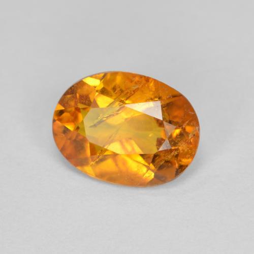 1.26캐럿 천연 앰버 오렌지 클리노휴마이트, 타원형 컷, 8.1×6 mm, SI-I1