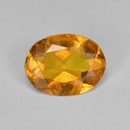 1.33캐럿 천연 사이다 오렌지 클리노휴마이트, 타원형 컷, 9×6.9 mm, SI