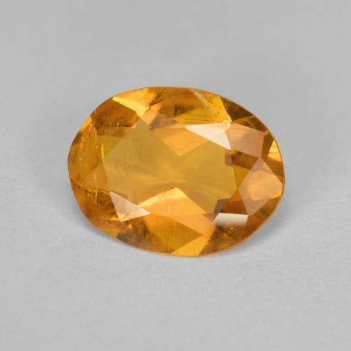 1.33캐럿 천연 사이다 오렌지 클리노휴마이트, 타원형 컷, 9×6.9 mm, SI