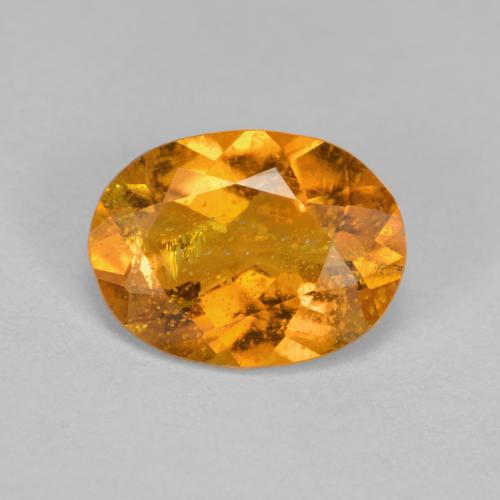 1.43캐럿 천연 살구 오렌지 클리노휴마이트, 타원형 컷, 9.1×6.8 mm, SI