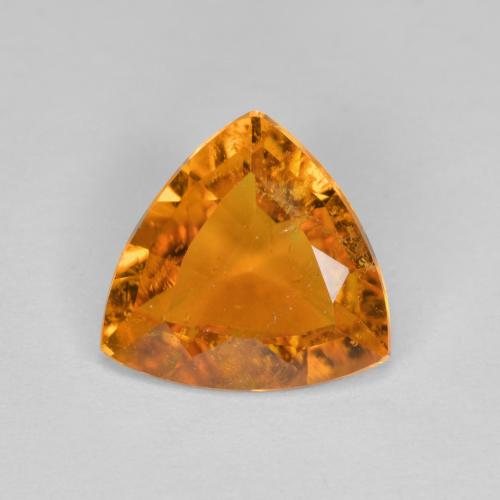 1.45캐럿 천연 밝은 오렌지 클리노휴마이트, 트릴리언, 8.2×7.9 mm, SI