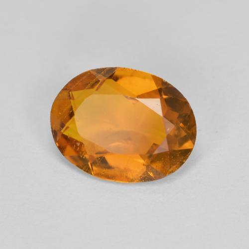 1.34캐럿 천연 밝은 오렌지 클리노휴마이트, 타원형 컷, 8.6×6.6 mm, SI