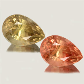 4.37캐럿 천연 그린/핑크 컬러체인지 디아스포어, 배 모양, 11.5×8.1 mm, SI