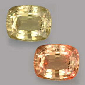 3.74캐럿 천연 그린/핑크 컬러체인지 디아스포어, 쿠션 컷, 10.2×8.3 mm, SI