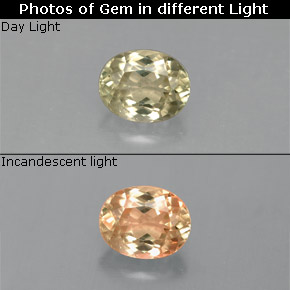 0.82캐럿 천연 그린/핑크 컬러체인지 디아스포어, 타원형 컷, 6.4×5 mm, VS