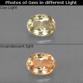 0.77캐럿 천연 그린/핑크 컬러체인지 디아스포어, 타원형 컷, 6.6×5.1 mm, VS