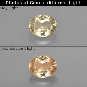 0.73캐럿 천연 그린/핑크 컬러체인지 디아스포어, 타원형 컷, 6.2×4.8 mm, VS