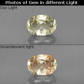 0.95캐럿 천연 그린/핑크 컬러체인지 디아스포어, 타원형 컷, 7.1×5.1 mm, VS