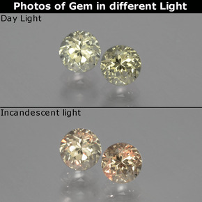 캐럿 천연 그린/핑크 색상 변화 디아스포어 보석, 라운드 컷, VS