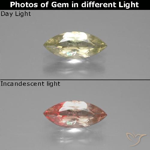 1.02ct 자연스러운 옅은 노랑 색상 변화 디아스포어, 보석, VS-SI