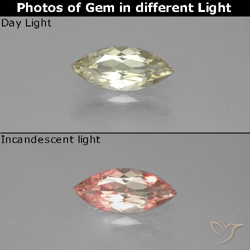 1.09ct 자연스러운 연노랑 색상 변화 디아스포어, 보석, VS-SI