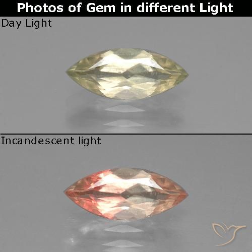 1.07ct 자연스러운 매우 밝은 노란색 색상 변화 디아스포어, 보석, VS