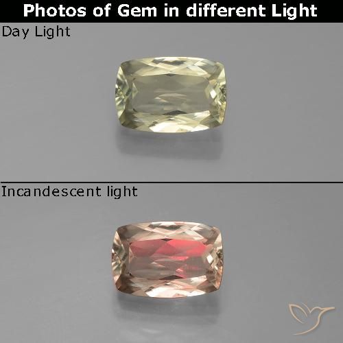 0.98ct 자연스러운 매우 밝은 노란색 색상 변화 디아스포어, 방석, VS
