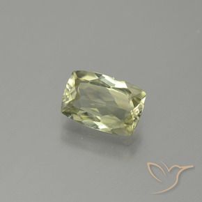 1.12캐럿 천연 미디엄 옐로우 컬러체인지 디아스포어, 쿠션 컷, 7.8×5.3 mm, VS