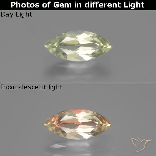 0.77ct 자연스러운 매우 밝은 노란색 색상 변화 디아스포어, 보석, VVS-VS