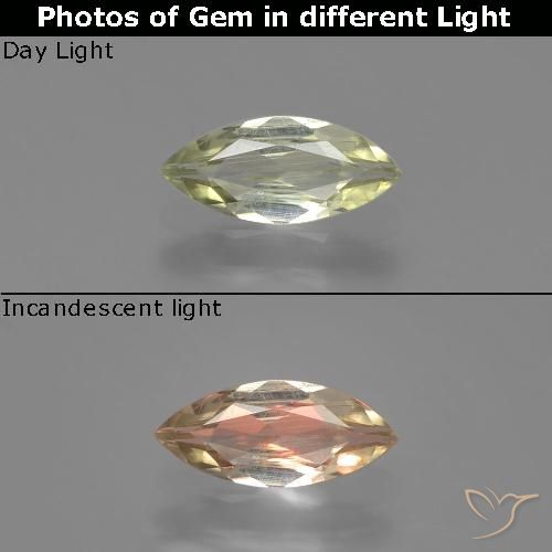 0.67ct 자연스러운 매우 밝은 노란색 색상 변화 디아스포어, 보석, VS