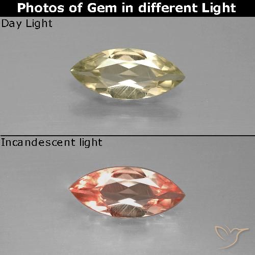 0.90ct 자연스러운 따뜻한 노란색 색상 변화 디아스포어, 보석, VVS-VS