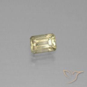 0.86캐럿 천연 라이트 옐로우 컬러체인지 디아스포어, 에메랄드 컷, 6.3×4.3 mm, VS-SI
