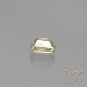 0.86캐럿 천연 라이트 옐로우 컬러체인지 디아스포어, 에메랄드 컷, 6.3×4.3 mm, VS-SI