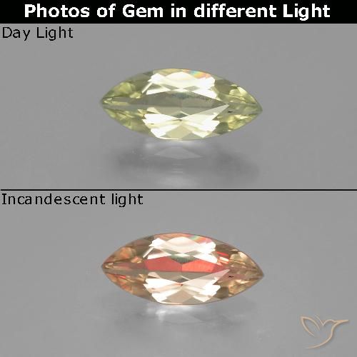 0.78ct 자연스러운 미디엄 옐로우 색상 변화 디아스포어, 보석, VS