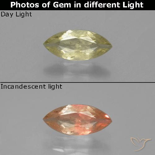 0.70ct 자연스러운 연노랑 색상 변화 디아스포어, 보석, SI