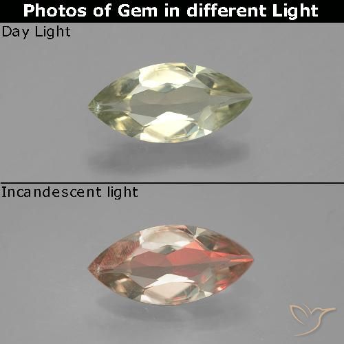 0.73ct 자연스러운 갈황색 색상 변화 디아스포어, 보석, VVS-VS
