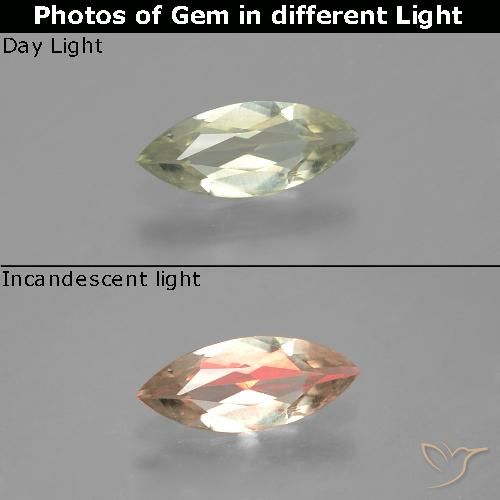 0.57ct 자연스러운 매우 밝은 노란색 색상 변화 디아스포어, 보석, VVS-VS