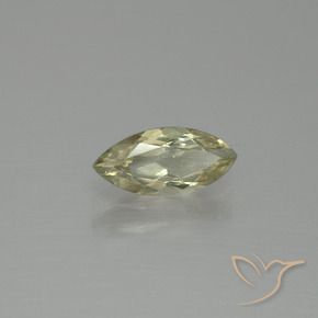 1.27캐럿 천연 매우 연한 옐로우 컬러체인지 디아스포어, 마퀴즈, 10.9×5.1 mm, VS-SI