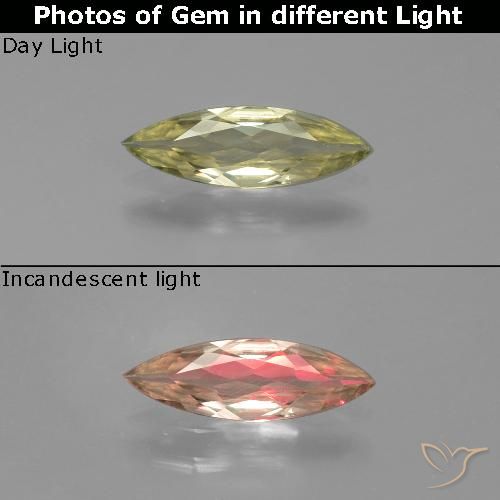 0.72ct 자연스러운 갈황색 색상 변화 디아스포어, 보석, VVS-VS