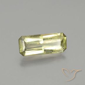 3.65캐럿 천연 라이트 옐로우 컬러체인지 디아스포어, 에메랄드 컷, 15×6.3 mm, SI