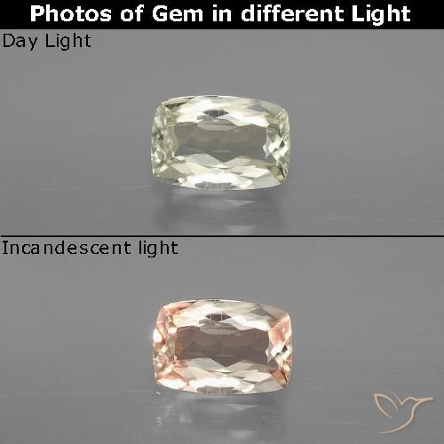 1.10ct 자연스러운 연노랑 색상 변화 디아스포어, 방석, VS