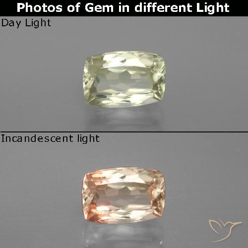 1.19ct 자연스러운 매우 밝은 노란색 색상 변화 디아스포어, 방석, VVS