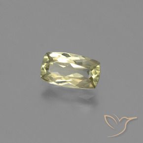 1.27캐럿 천연 매우 연한 옐로우 컬러체인지 디아스포어, 쿠션 컷, 8.7×4.9 mm, VVS-VS