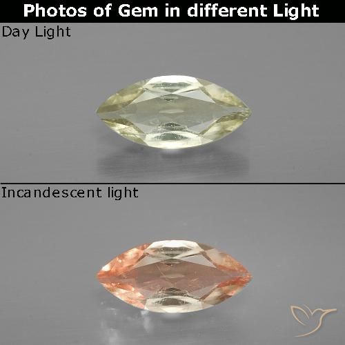 0.92ct 자연스러운 연노랑 색상 변화 디아스포어, 보석, VS-SI